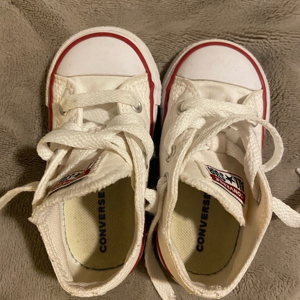 Toddler white converse sneakers